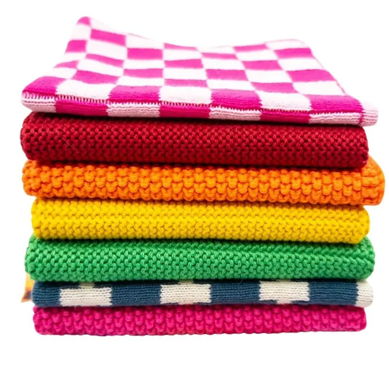Ecovask Bright Rhapsody Dishcloth Pack – 7-Piece Colorful, Eco-Friendly Kitchen Cloths 1
