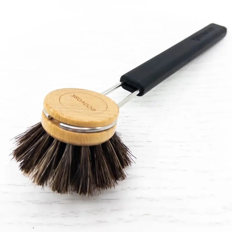 Ecovask Natural Plant-Fiber Dish Brush – Eco-Friendly Black Version 1