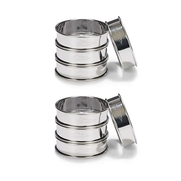 Eight Stainless Steel Tart Rings – 8 Cm, Patisse Collection 1