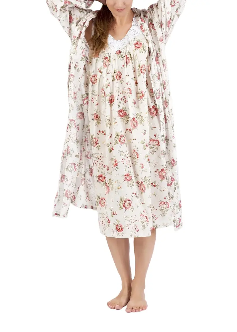 Floral Arabella Lightweight Cotton Robe 1