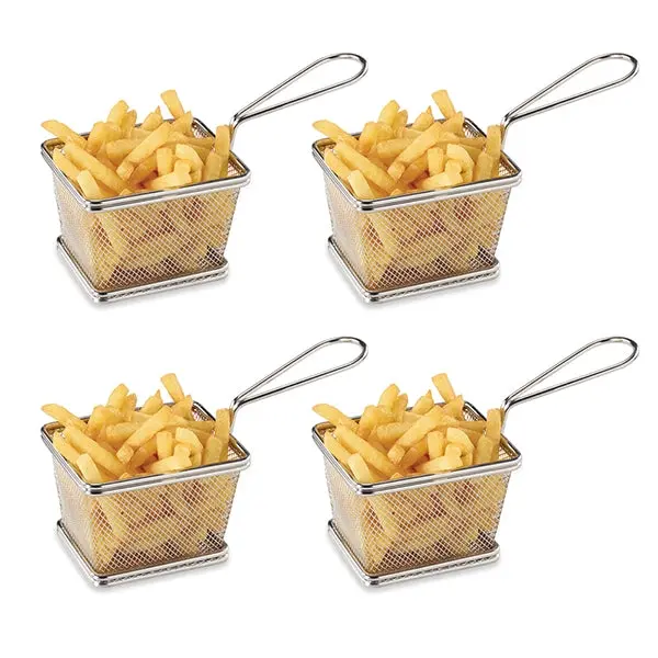 Four Individual Stainless Steel French Fry Baskets – Mathon 1