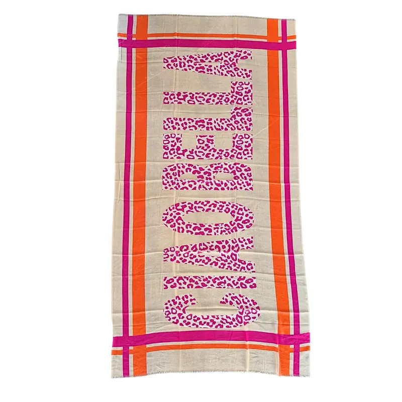 Fuchsia Leopard-Print Sarong Scarf – Lightweight Wrap 1