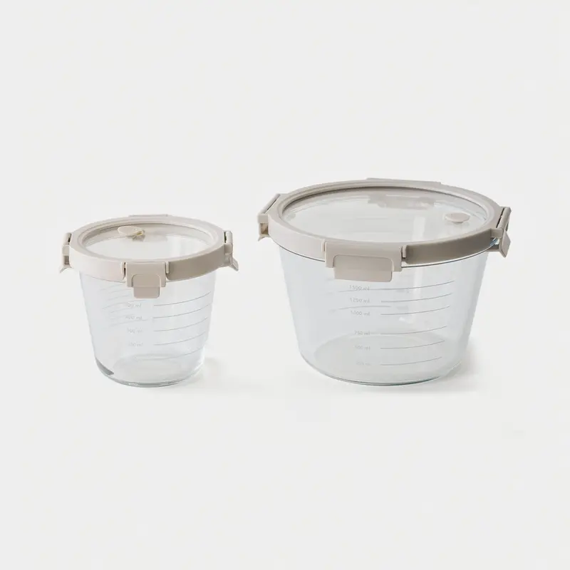 Genicook Glass Measuring & Storage Set With Lids 1