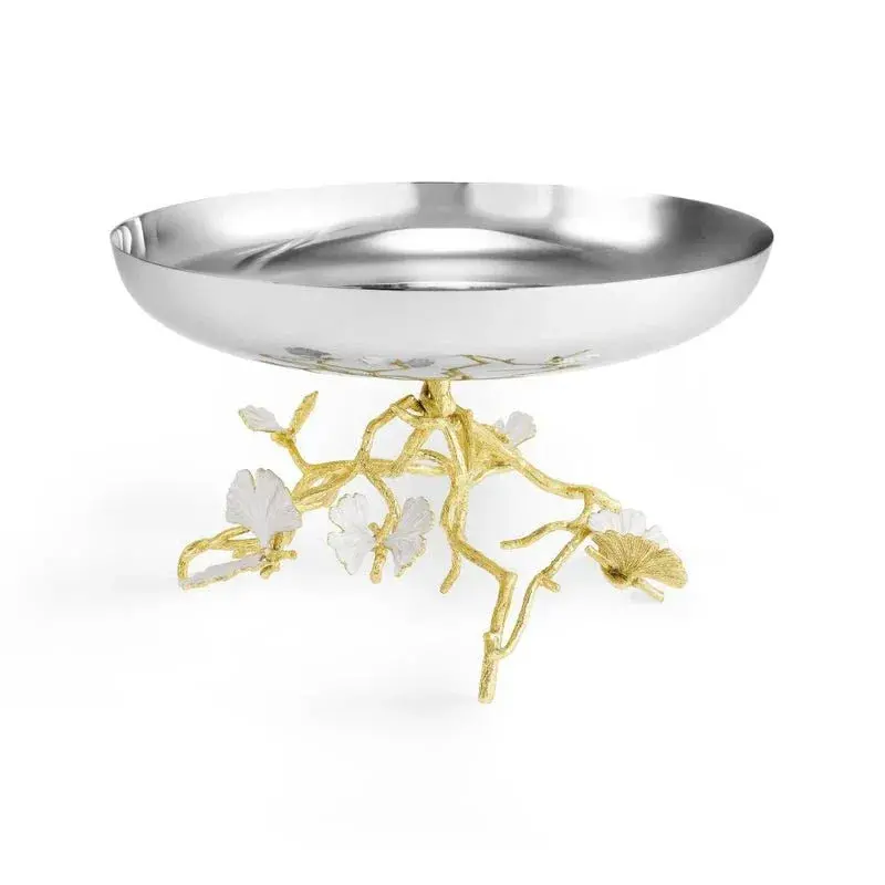 Ginkgo Butterfly Gold Fruit Bowl 1