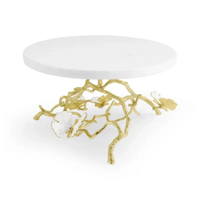 Ginkgo Butterfly Tiered Cake Stand – Gold Finish 1