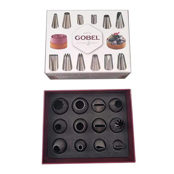 Gobel Professional Stainless Steel Pastry Tip Set – 12-Piece (Model Gl364) 1