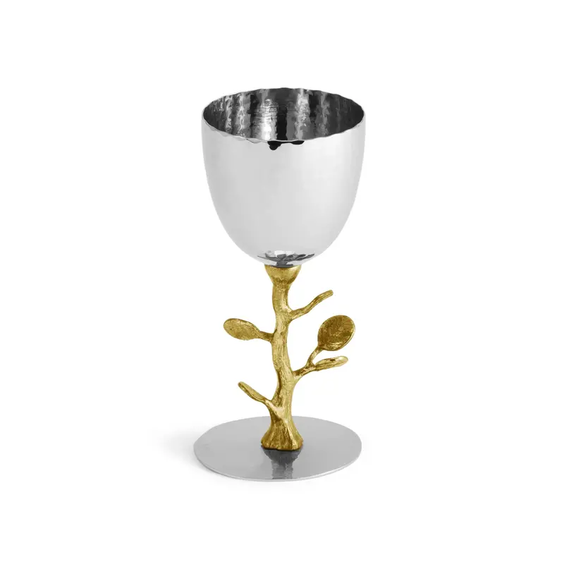 Gold-Leaf Botanical Kiddush Cup 1