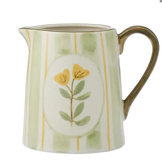 Gwen Hand-Painted Ceramic Pitcher With Handle 1