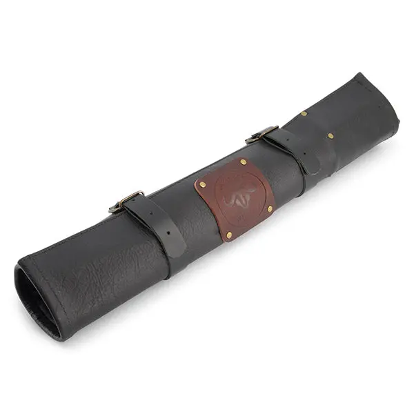 Handcrafted Leather Knife Roll – 5-Slot Black Carry Case, Witloft Artisan Series 1