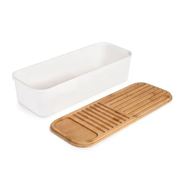Ibili Bamboo-Lid Bread Box – 39.5 X 15 Cm Storage Container 1