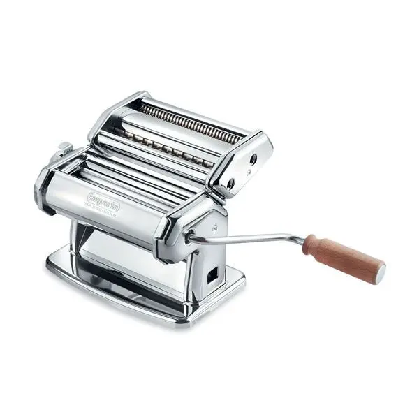 Imperia Chrome-Steel Fresh Pasta Maker – Manual Hand-Crank Machine 1