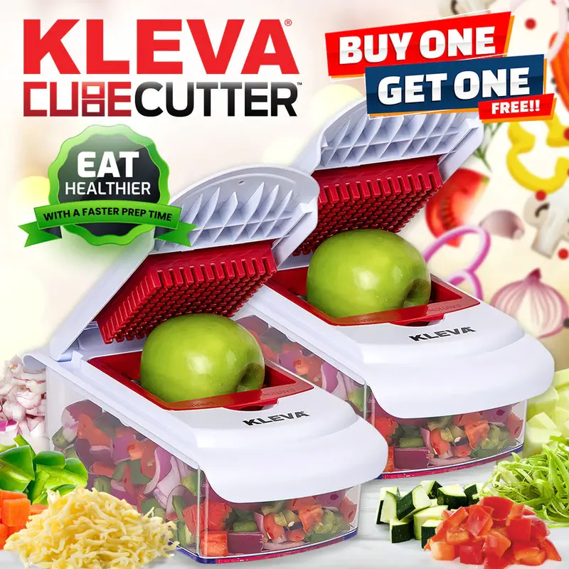 Kleva Cube Cutter – Compact 3-In-1 Vegetable Slicer, Dicer & Chopper (Buy 1, Get 1 Free) 1