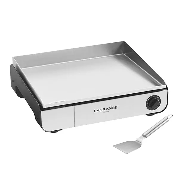 Lagrange Pro 50 Black Electric Griddle With Stainless Steel Spatula 1