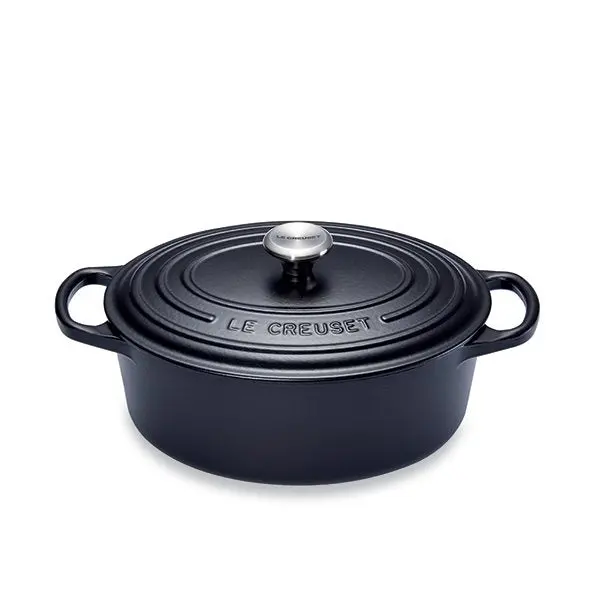 Le Creuset Oval Enameled Cast Iron Dutch Oven – 27 Cm, Matte Black Finish 1