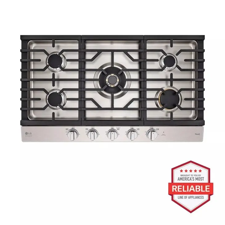 Lg Studio 36" Gas Cooktop With Ultraheat Burners & Easyclean 2