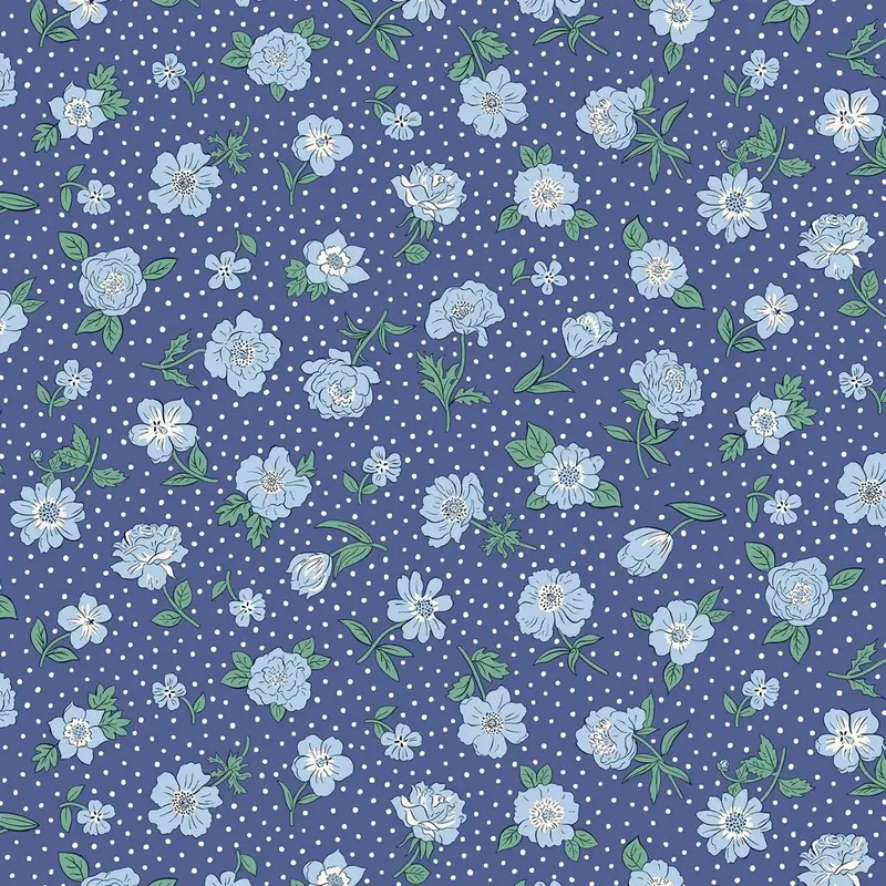 Liberty London Heritage Park Blue Floral Fabric 1