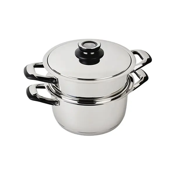 Low-Temperature Cooking Set – 20 Cm Stainless Steel Pot With Steam Insert By Ecovitam 1