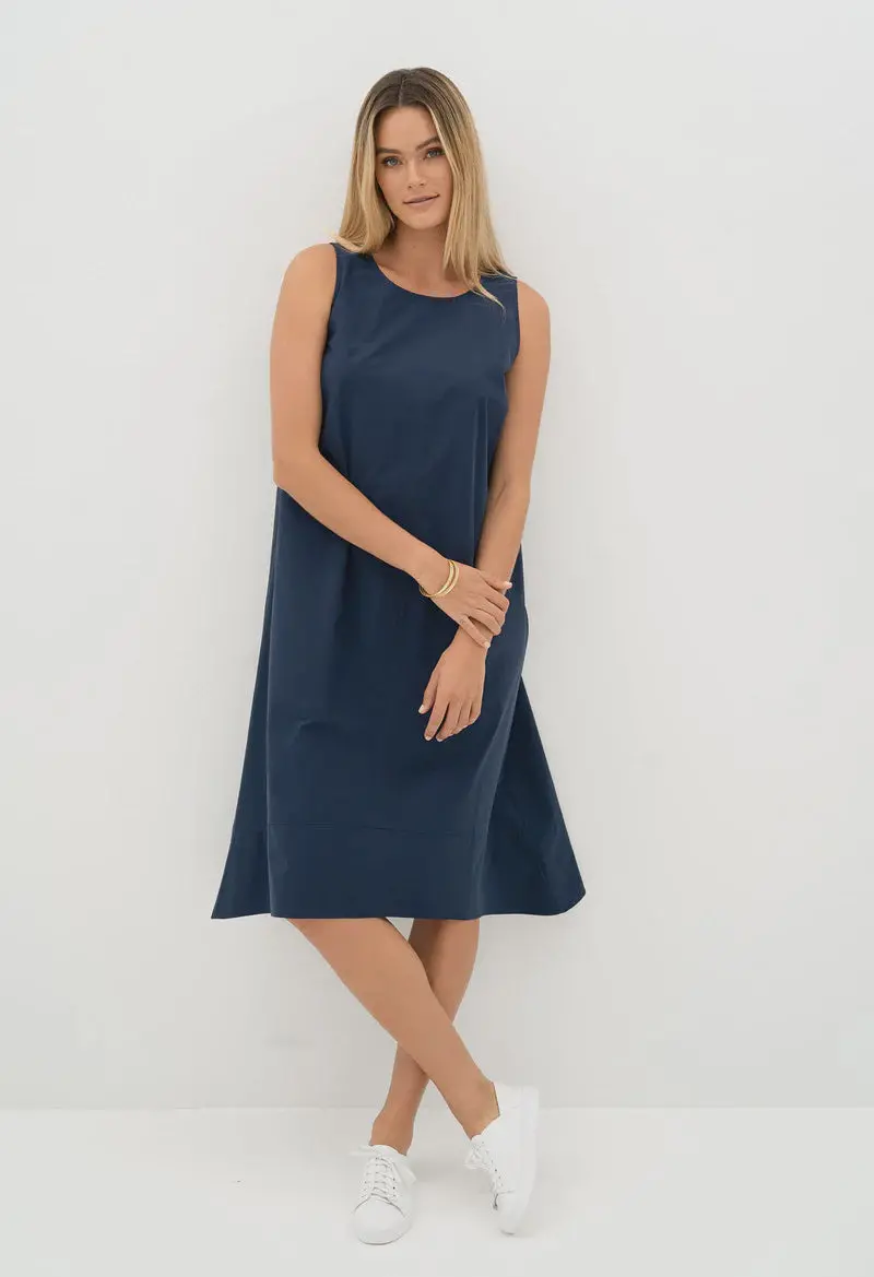 Martini Navy Midi Dress With Structured Silhouette 1