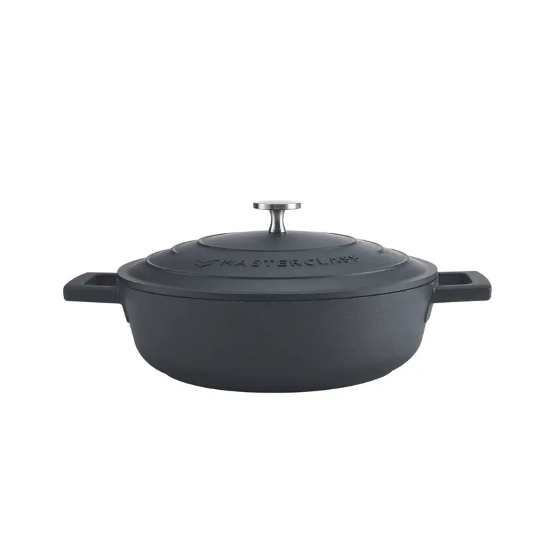 Mastercraft Black Cast Aluminium Shallow Casserole 1