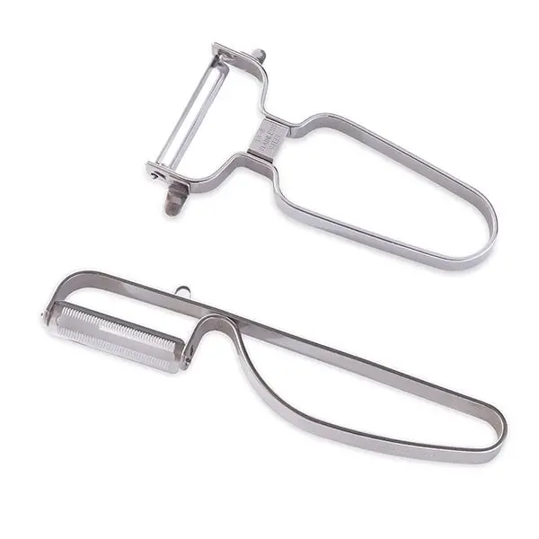 Mathon 2-Piece Stainless Steel Peeler Set – Straight & Serrated Blades 1