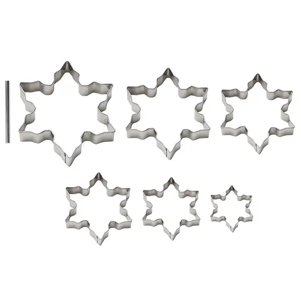 Mathon 6-Piece Adjustable Snowflake Cookie Cutters With Perforation Tube 1