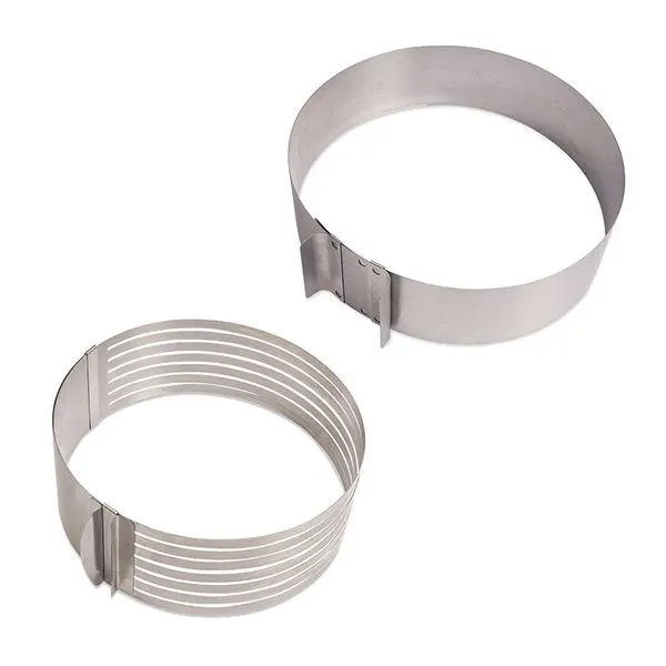 Mathon Adjustable Stainless Steel Ring Set – Expandable Cake & Slicing Rings 1