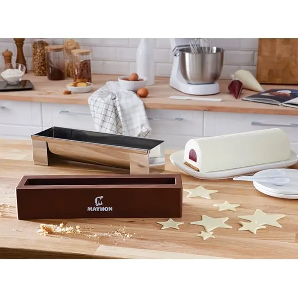 Mathon Bûche Mold Accessories – Stainless Steel Drip Tray + Flexible Insert Mat 1