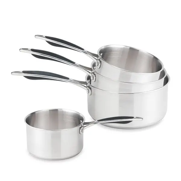 Mathon Excell’Inox 4-Piece Saucepan Set: 14–20 Cm Stainless Steel Pots 1