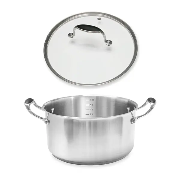 Mathon Excell’Inox Stainless Steel Dutch Oven (28 Cm) With Tempered Glass Lid 1