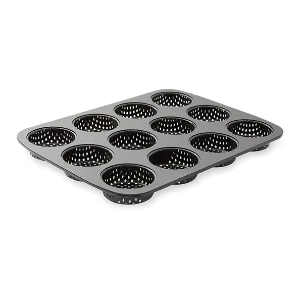 Mathon Micro-Perforated Mini Tart Pan: 29 X 22 Cm Non-Stick Steel Baking Tray 1