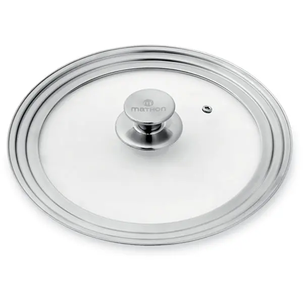 Mathon Multi-Size Glass & Stainless Steel Lid Set (24/26/28 Cm) 1