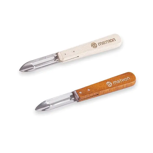 Mathon Natural & Stained Wooden Vegetable Peeler Duo 1