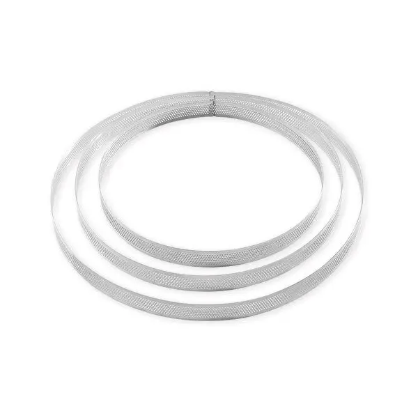 Mathon Perforated Tart Ring Trio – 20 Cm, 24 Cm & 28 Cm Stainless Steel Rings 1