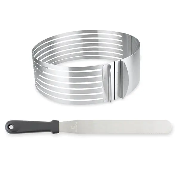 Mathon Professional Baking Kit: Sponge Cake Knife, Icing Spatula & Adjustable Slicing Ring 1