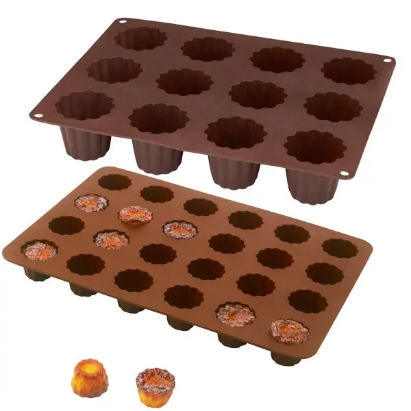 Mathon Silicone Canelé Baking Mat Duo (12 Large + 24 Mini Cavity Mats) 1