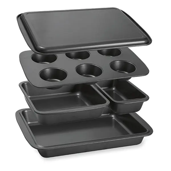 Mathon Stackable Non-Stick Cake Pan Set (5 Pcs, Steel) 1