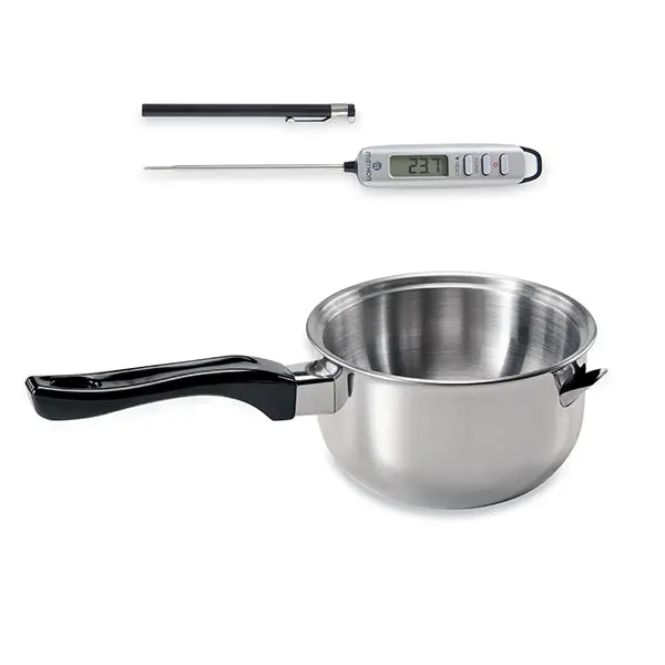 Mathon Stainless Steel Double Boiler Set – 1.5L Pot + Digital Probe Thermometer 1