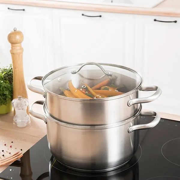 Mathon Stainless Steel Steam Cooker – 26 Cm With Single Steaming Basket 1