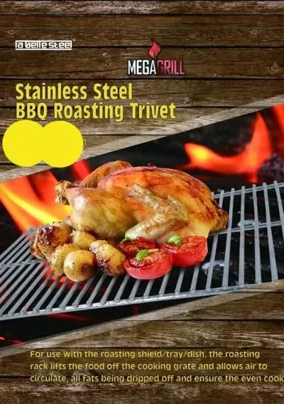Megagrill Heavy-Duty Stainless Steel Roasting Rack – 37 X 23.5 Cm 1