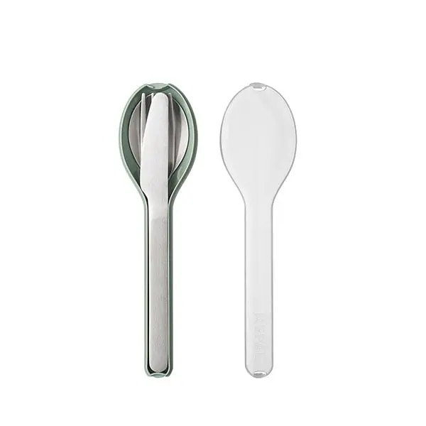 Mepal Ellipse Nordic Cutlery Set – 3-Piece Sage-Colored Tableware 1