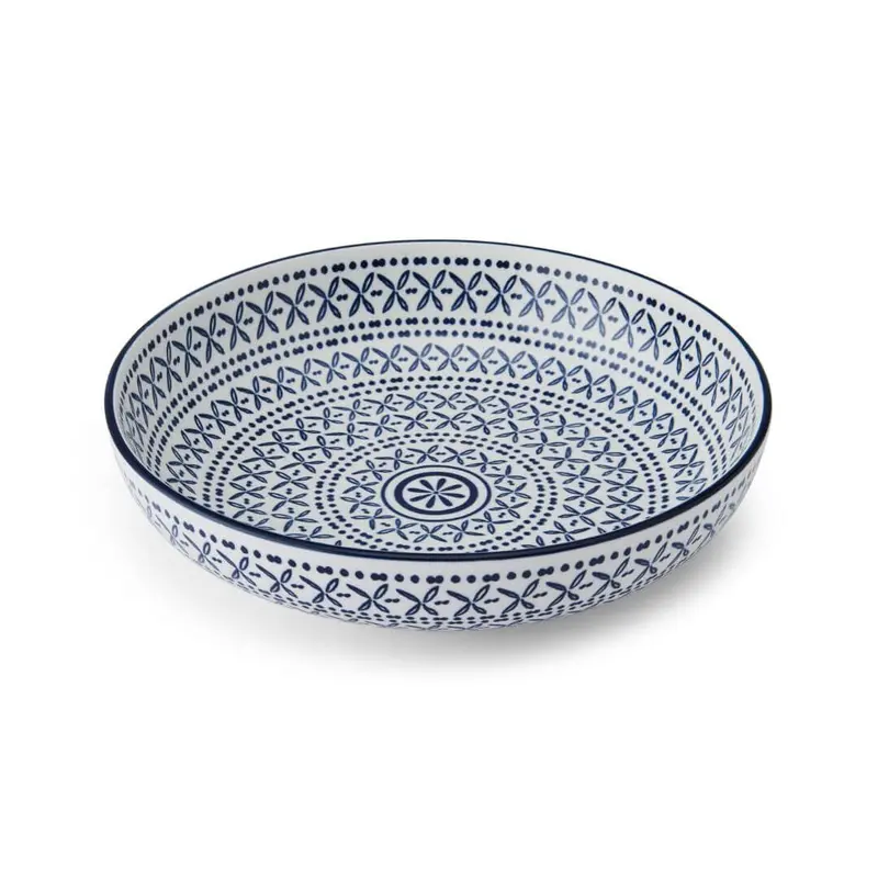 Mikasa 21Cm Mediterranean Blue Shallow Serving Bowl 1