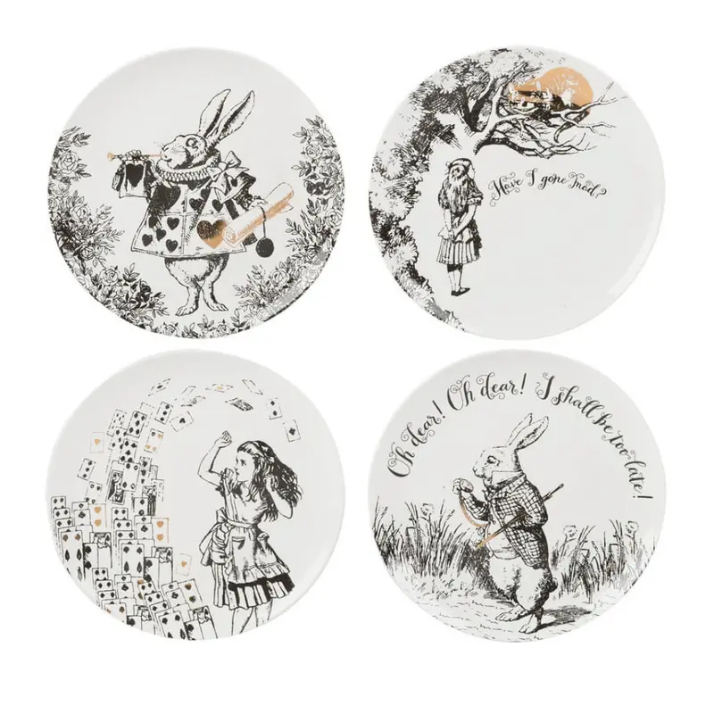 Mikasa X V&A Alice In Wonderland Ceramic Side Plates (Set Of 4) 1