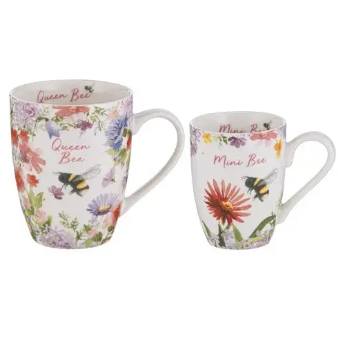 Mini Me Queen & Mini Bee 2-Piece Mug Gift Set – Playful Matching Pair 1