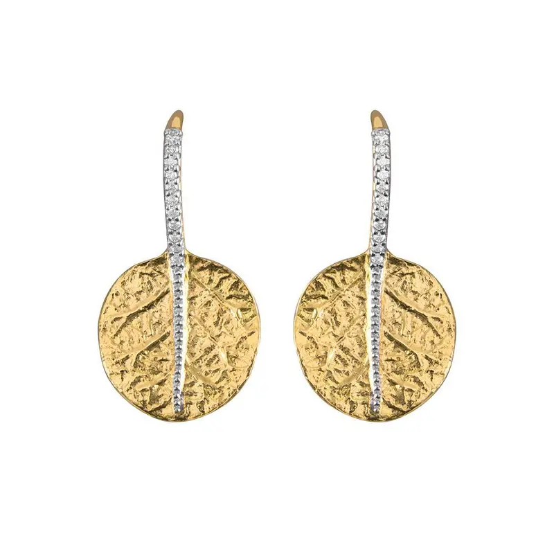 Minimalist Botanical Leaf Diamond Stud Earrings 1