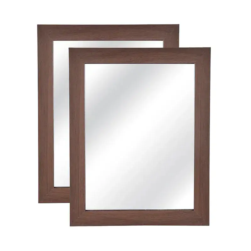 Minimalist Pine & Walnut Wall Mirror – 30X40 Cm, B1T1 Design 1