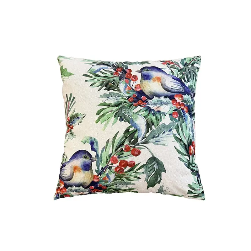 Miri Holiday Bird Motif Decorative Pillowcase 1