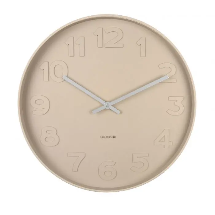 Mr. Sand Brown Wooden Wall Clock – 38 Cm Round Face 1