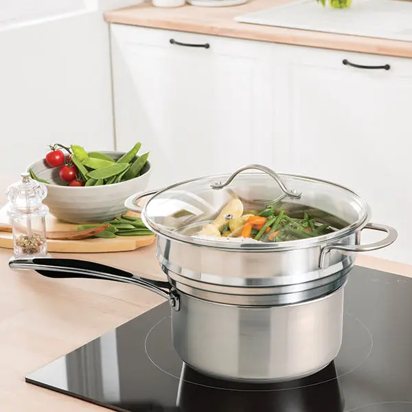 Multi-Size Steaming Basket – Fits 20/22/24 Cm Pots – Mathon Professional Series 1