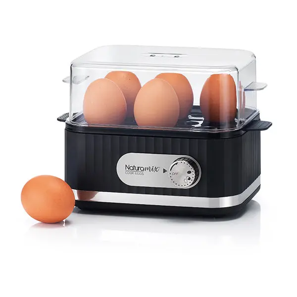 Naturamix Electric Egg Cooker – 6 Eggs, 400 W, Black 1