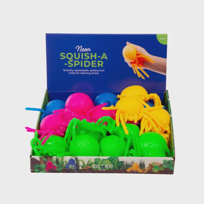 Neon Squishable Spider Fidget Toy 1